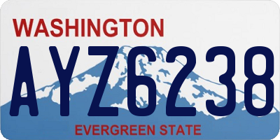 WA license plate AYZ6238