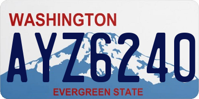 WA license plate AYZ6240