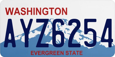 WA license plate AYZ6254