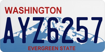 WA license plate AYZ6257