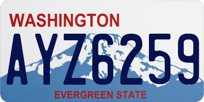 WA license plate AYZ6259