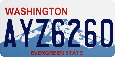 WA license plate AYZ6260