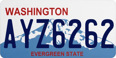 WA license plate AYZ6262