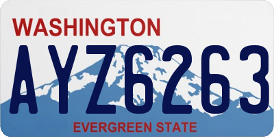 WA license plate AYZ6263