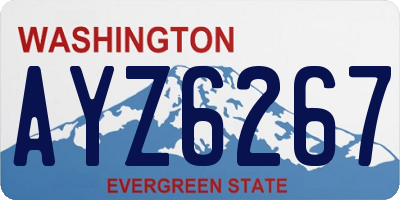 WA license plate AYZ6267