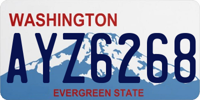 WA license plate AYZ6268