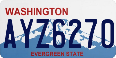 WA license plate AYZ6270