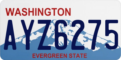 WA license plate AYZ6275