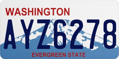 WA license plate AYZ6278