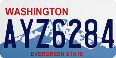 WA license plate AYZ6284