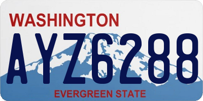 WA license plate AYZ6288