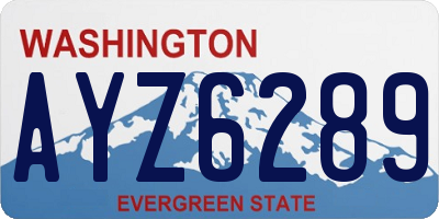 WA license plate AYZ6289