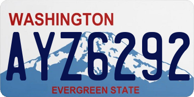 WA license plate AYZ6292