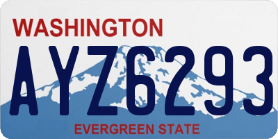 WA license plate AYZ6293