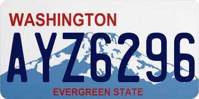 WA license plate AYZ6296