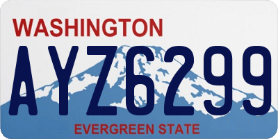 WA license plate AYZ6299