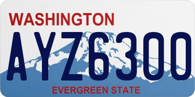 WA license plate AYZ6300