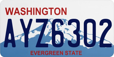 WA license plate AYZ6302