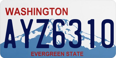 WA license plate AYZ6310