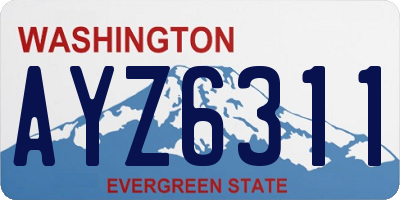 WA license plate AYZ6311