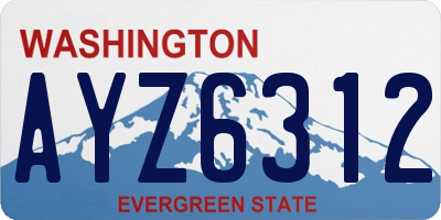 WA license plate AYZ6312