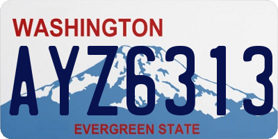 WA license plate AYZ6313