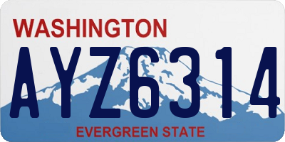 WA license plate AYZ6314