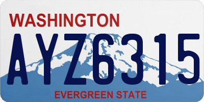 WA license plate AYZ6315