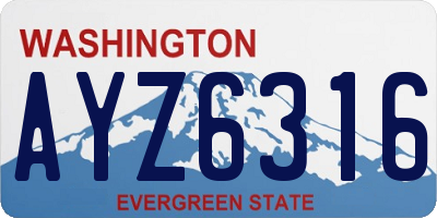 WA license plate AYZ6316