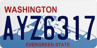 WA license plate AYZ6317