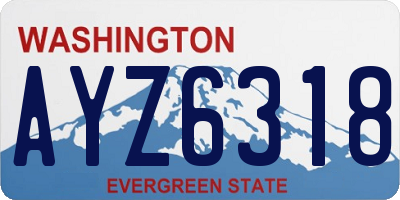 WA license plate AYZ6318