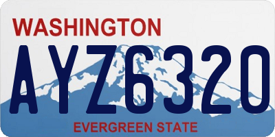 WA license plate AYZ6320