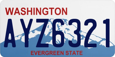 WA license plate AYZ6321