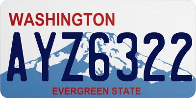 WA license plate AYZ6322