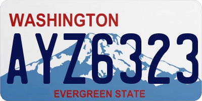 WA license plate AYZ6323