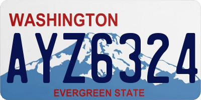 WA license plate AYZ6324