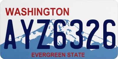 WA license plate AYZ6326