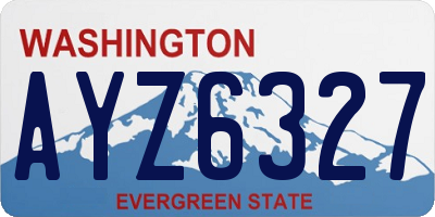 WA license plate AYZ6327