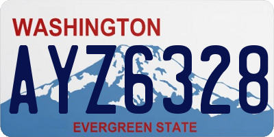 WA license plate AYZ6328