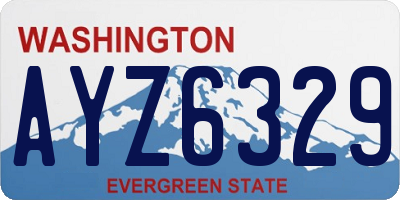 WA license plate AYZ6329