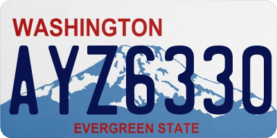 WA license plate AYZ6330