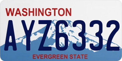 WA license plate AYZ6332