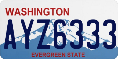 WA license plate AYZ6333