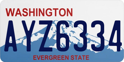 WA license plate AYZ6334