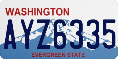 WA license plate AYZ6335