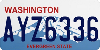 WA license plate AYZ6336