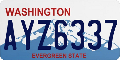 WA license plate AYZ6337