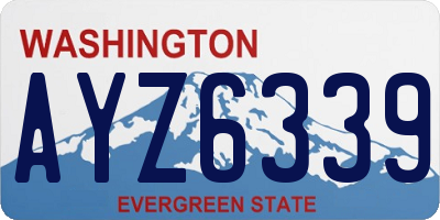 WA license plate AYZ6339