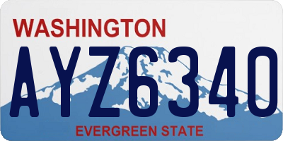 WA license plate AYZ6340