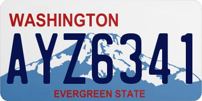 WA license plate AYZ6341